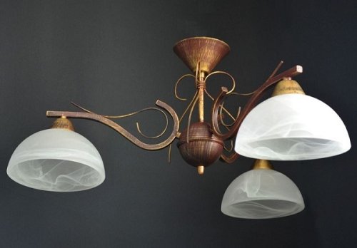 Люстра потолочная трехрожковая Мелодия Света Е27 40ВТ Красное дерево фото Люстра потолочная трехрожковая Мелодия Света Е27 40ВТ Красное дерево картинка